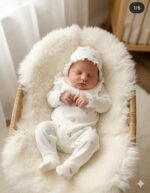 Beyaz Üzeri Renkli Nakış Çiçekli Fırfırlı Premium 10lu Hastane Çıkış Seti - Görsel 12