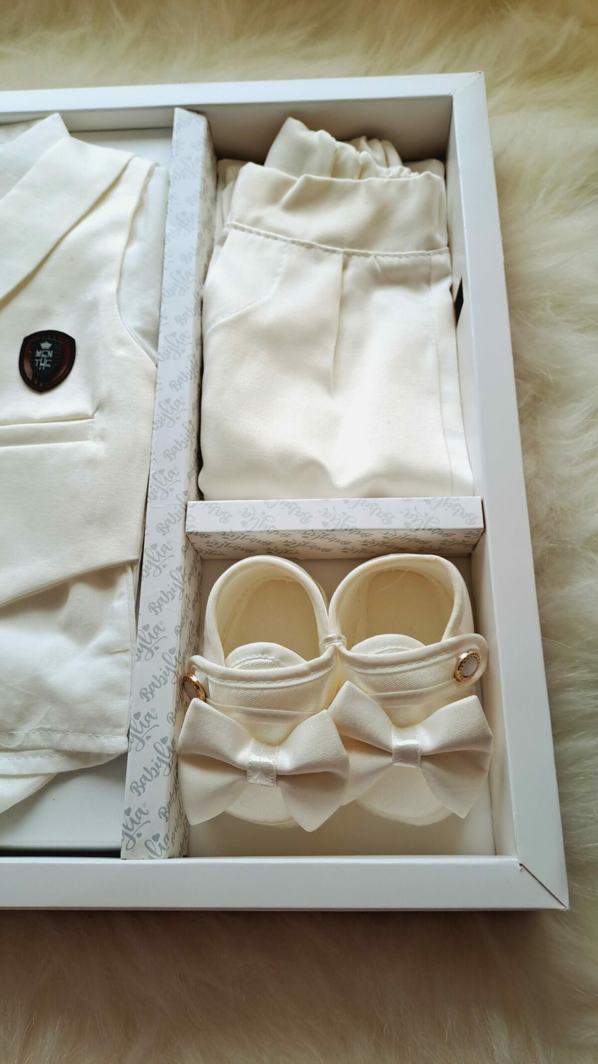 Smokinli Premium Mevlit Takımı Papyonlu Beyaz - Görsel 5