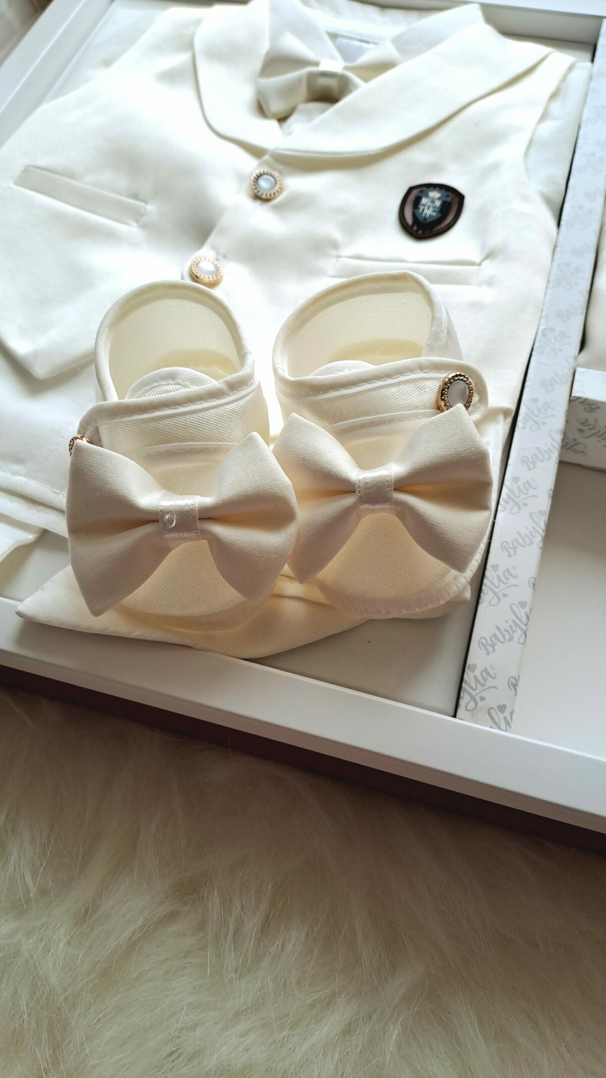 Smokinli Premium Mevlit Takımı Papyonlu Beyaz - Görsel 3