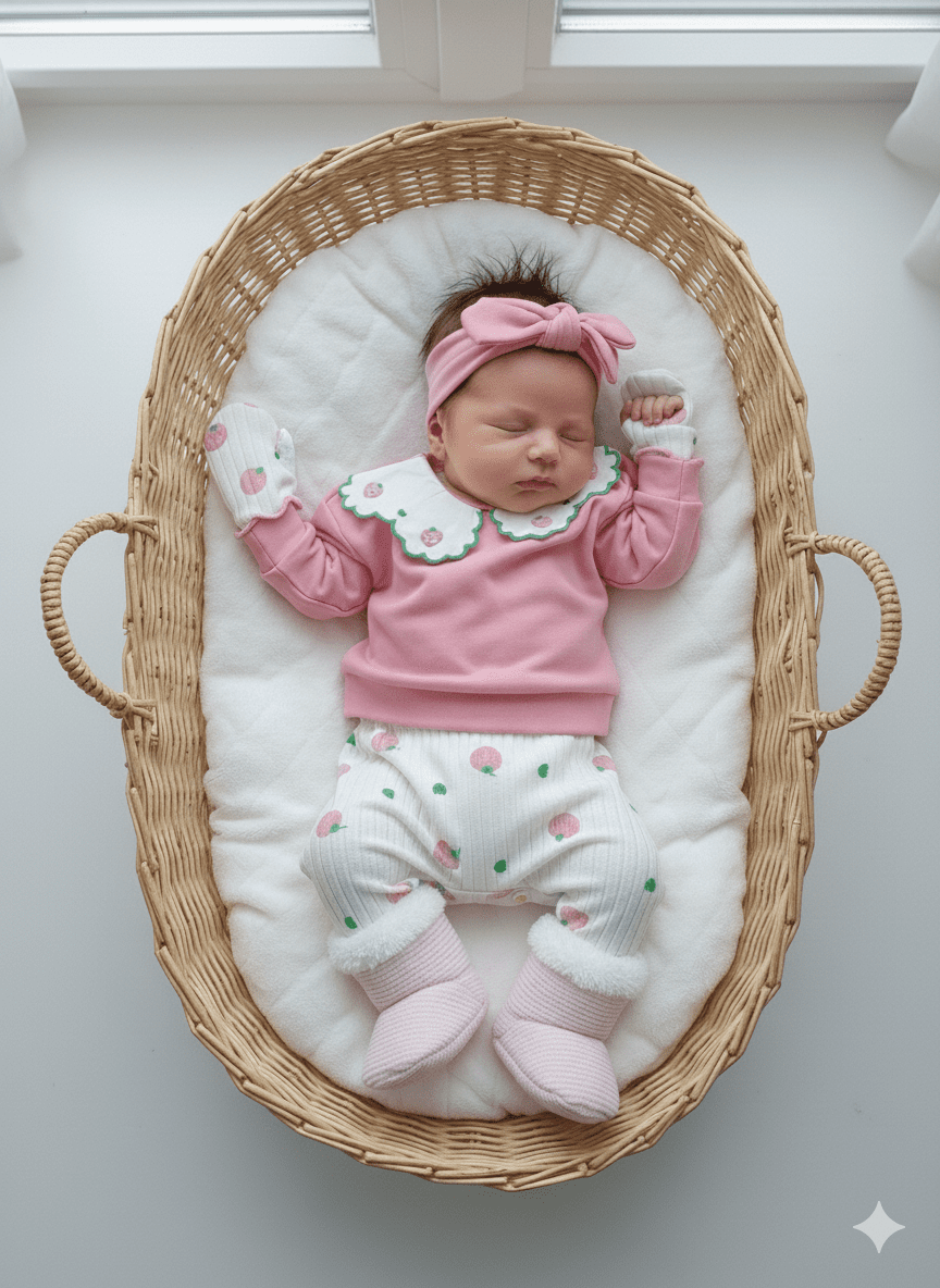 Çilek Yaka Detaylı Set Çilek Yaka Detaylı Saç Bantlı 5li Set - Görsel 1