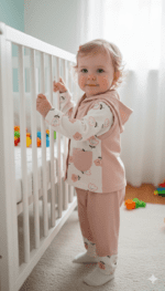 Kız Bebek Lale Model Kapüşonlu 3lü Takım