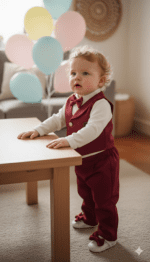 Smokinli Premium Mevlit Takımı Papyonlu Bordo - Görsel 7