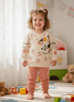 Papağan Baskılı Kiraz Detaylı 2li Takım