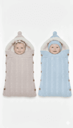 Wellsoft Tüylü Başlıklı Triko Düğmeli Premium Kundak