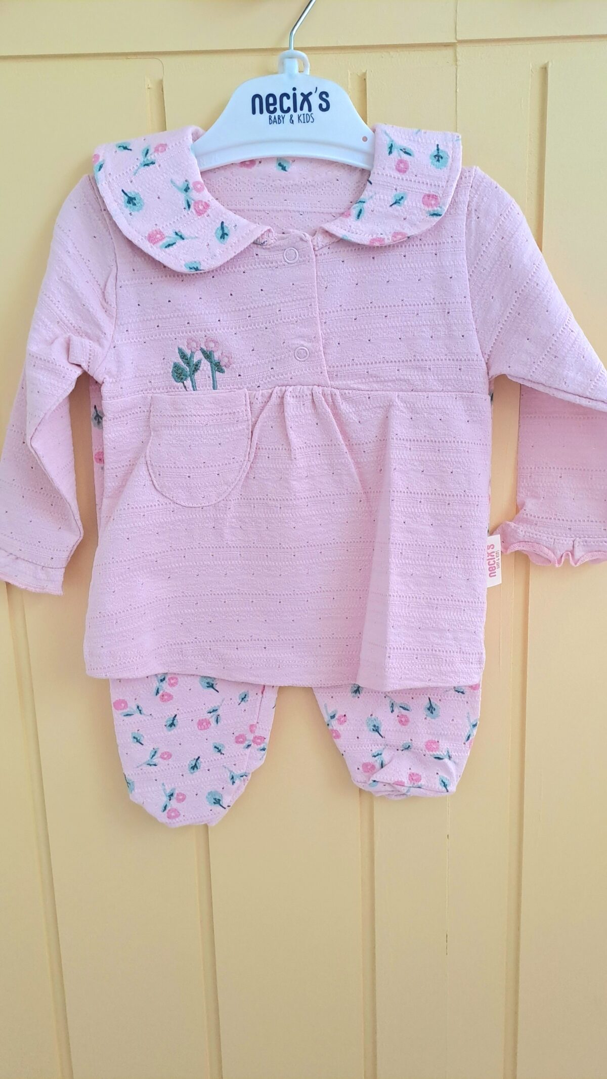Kız Bebek Çiçekli 2li Takım - Görsel 4