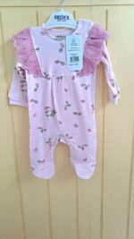 Kız Bebek Tulum Ahududu  Fistolu Fırfırlı