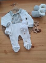 Erkek Bebek Tulum Düğmeli Şapkalı