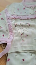 Kelebek Nakışlı Çiçekli Fırfırlı 5li Set - Görsel 3