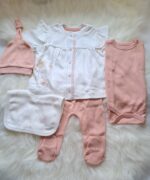 5li Çiçekli Önden Çıtçıtlı Fisto Detaylı Zıbın Seti