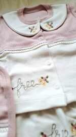 Free Yazılı Çiçek Nakışlı Bebe Yaka 5li Set - Görsel 4