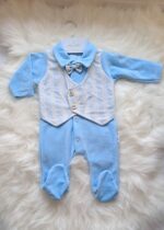 Erkek Bebek Tulum Kadife Yüzey Ceketli Paptonlu - Görsel 3