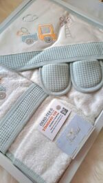 Kamyon Modelli Nakışlı Waffle Premium Bornoz Seti - Görsel 2