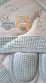 Kamyon Modelli Nakışlı Waffle Premium Bornoz Seti - Görsel 5