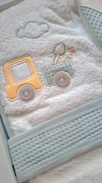 Kamyon Modelli Nakışlı Waffle Premium Bornoz Seti - Görsel 4