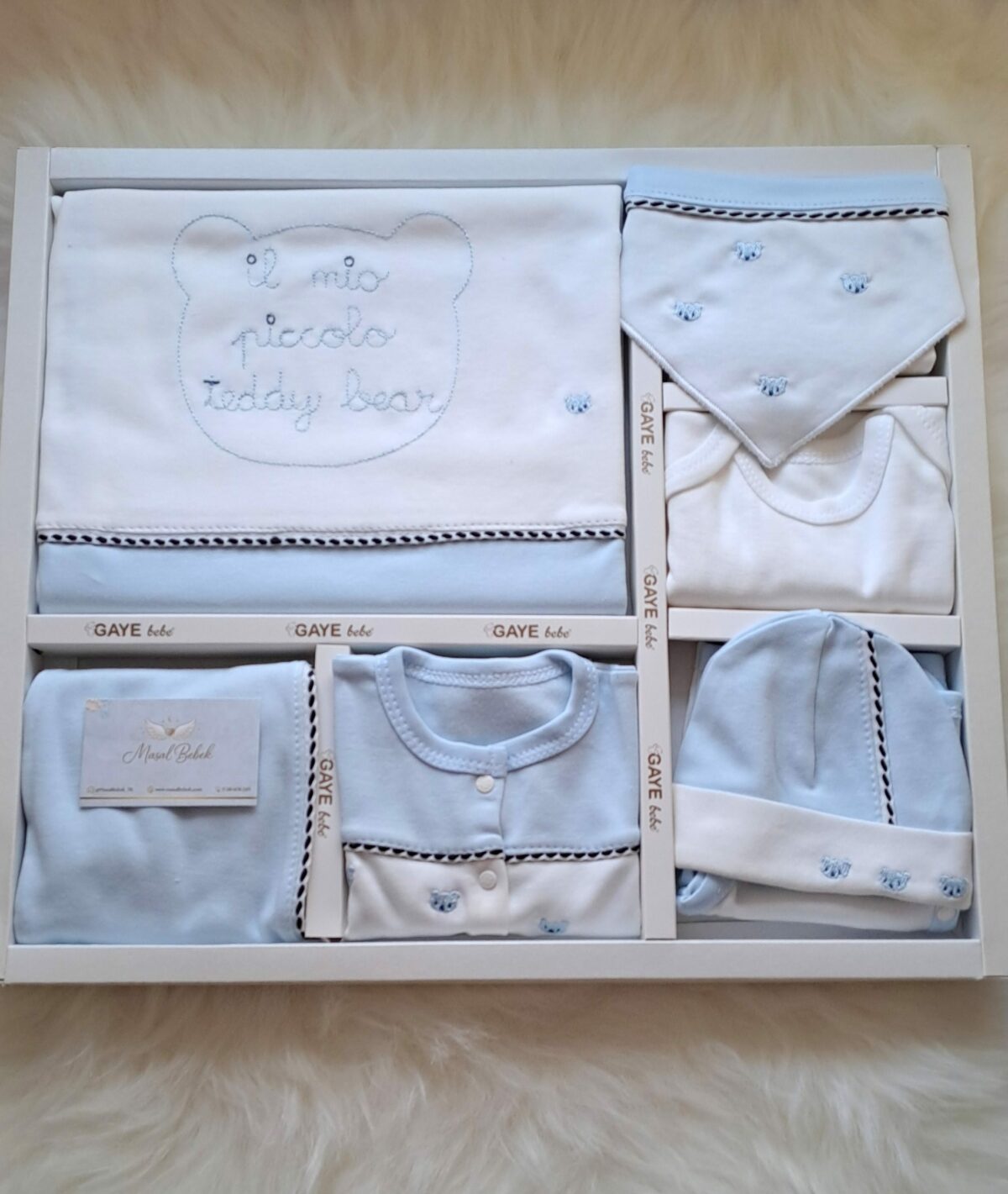 20260120_173902 Ayıcık Kafalı Nakışlı Premium 10lu Hastane Çıkış Seti - Görsel 1