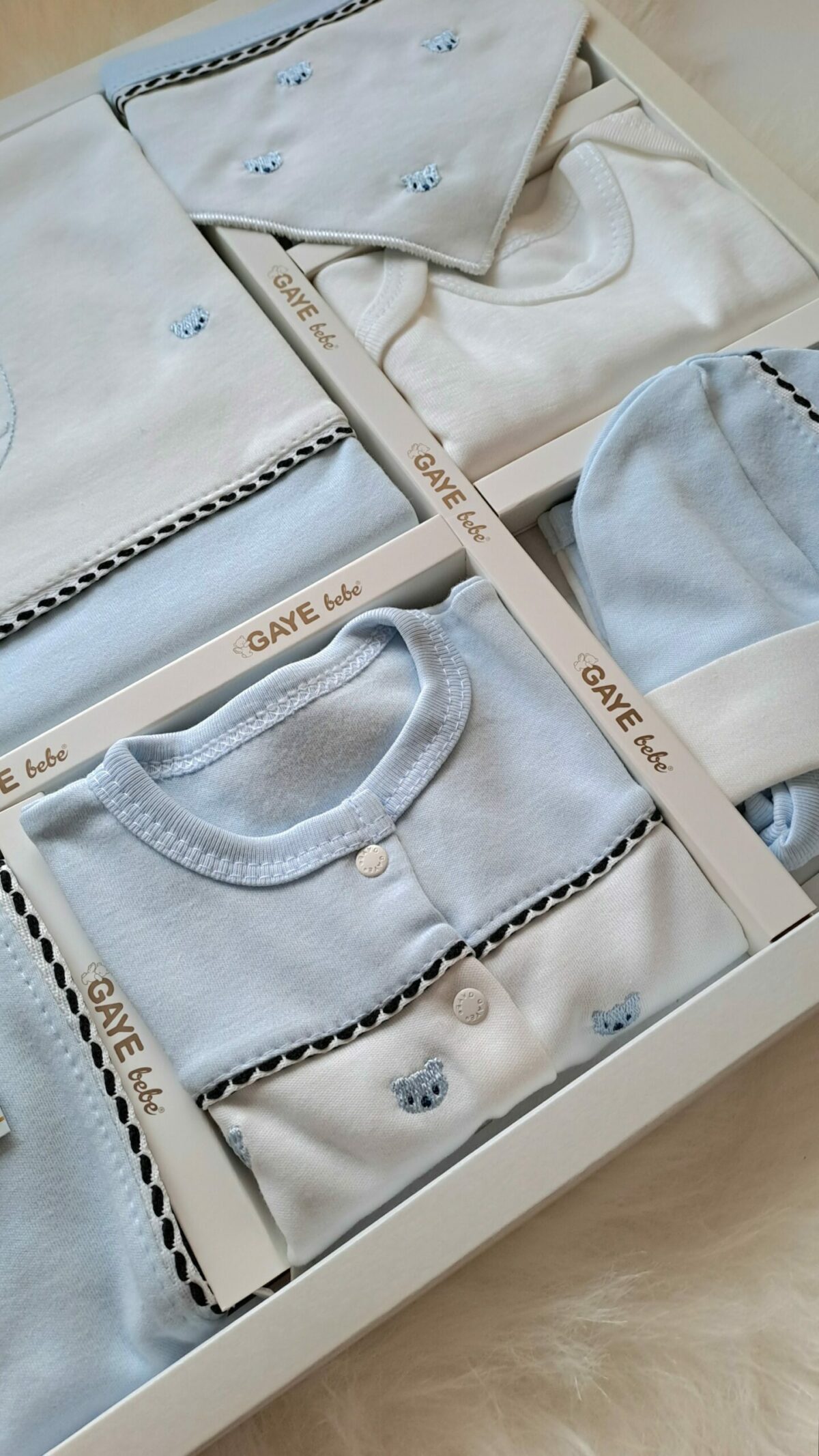 Ayıcık Kafalı Nakışlı Premium 10lu Hastane Çıkış Seti - Görsel 3