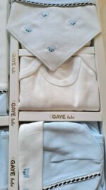 Ayıcık Kafalı Nakışlı Premium 10lu Hastane Çıkış Seti - Görsel 3