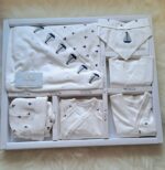 Beyaz Üzeri Gemi Nakışlı Premium 10lu Hastane Çıkış Seti - Görsel 3