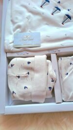 Beyaz Üzeri Gemi Nakışlı Premium 10lu Hastane Çıkış Seti - Görsel 7