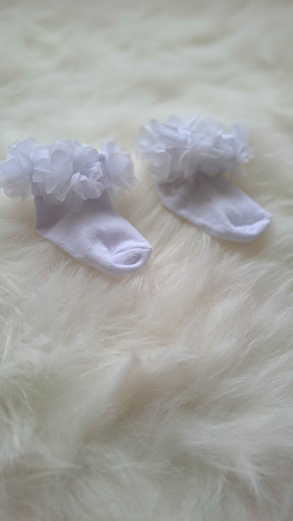 Lazer Çiçekli Süslü Kısa Çorap - Görsel 5