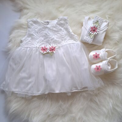 Mevlit Takım Elbisesi Beyaz Renk Tül Detaylı