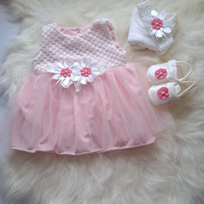 Mevlit Takım Elbisesi Pembe Renk Tül Detaylı