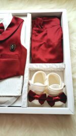 Smokinli Premium Mevlit Takımı Papyonlu Bordo - Görsel 4