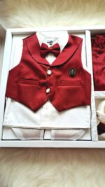 Smokinli Premium Mevlit Takımı Papyonlu Bordo - Görsel 6