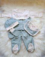 Çiçek Nakışlı Fırfır Detaylı 5li Set - Görsel 2