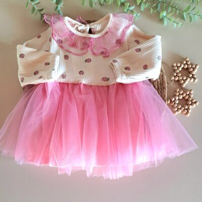 Ahududu Tüllü Tütü Elbise