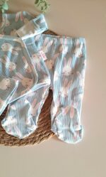 Tavşan Baskılı Kendinden Eldivenli Kruvaze 3lü Takım - Görsel 3