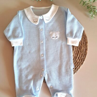 Erkek Bebek Tulum Bebe Yakalı Ayıcıklı