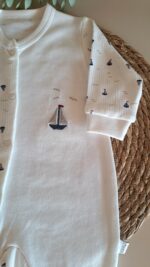 Erkek Bebek Tulum Yelken Nakışlı - Görsel 5