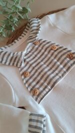 Erkek Bebek Tulum Düğmeli Şapkalı - Görsel 5
