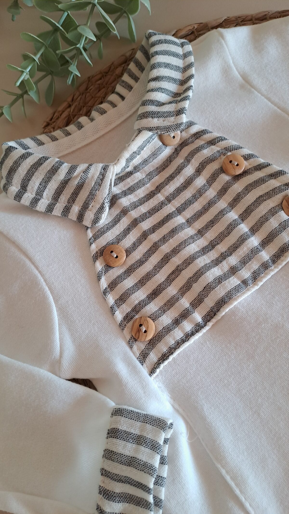 Erkek Bebek Tulum Düğmeli Şapkalı - Görsel 4