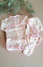 Kelebek Nakışlı Çiçekli Fırfırlı 5li Set