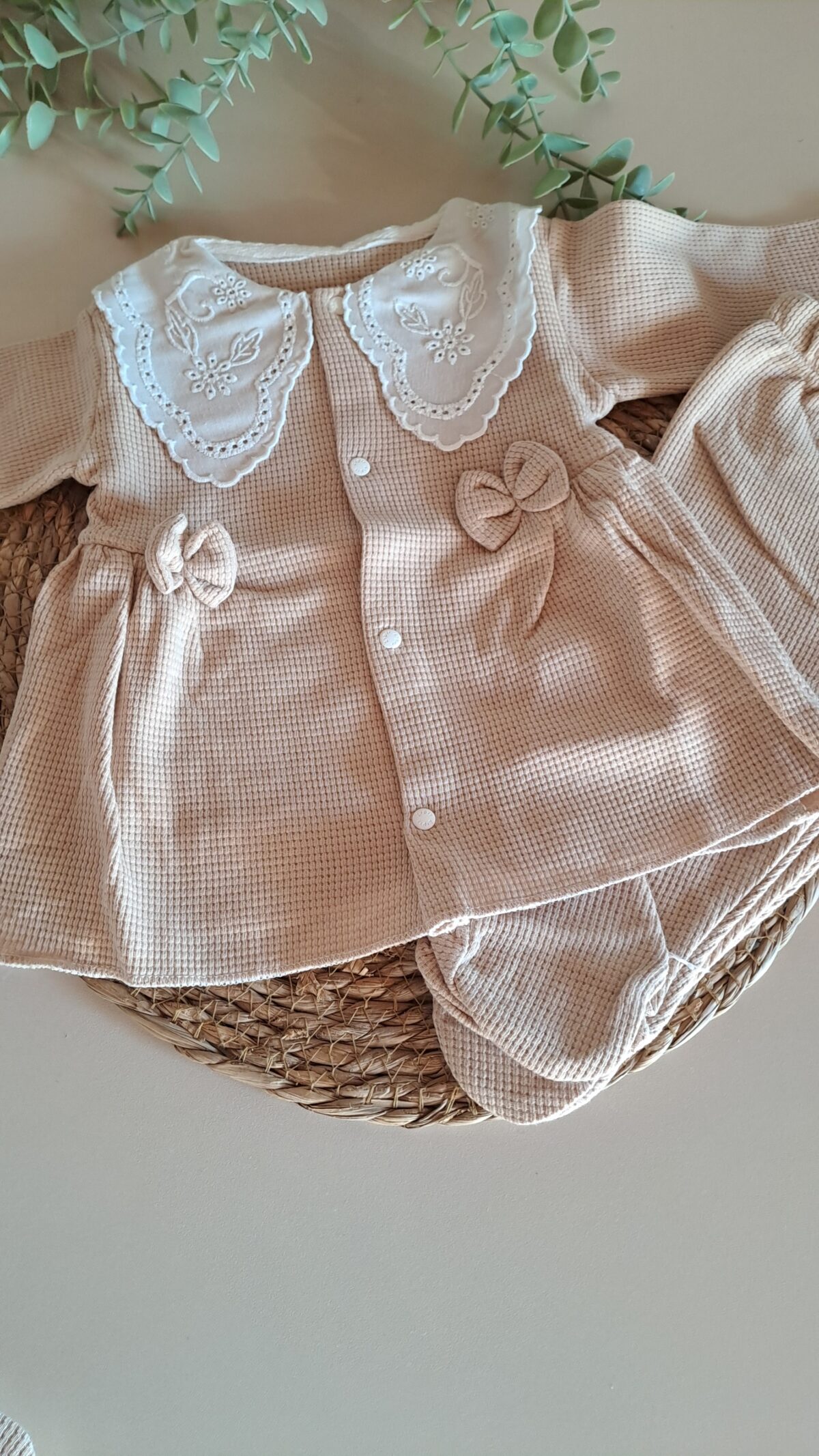 Fisto Yakalı Fiyonk Detaylı Waffle 5li Set - Görsel 3
