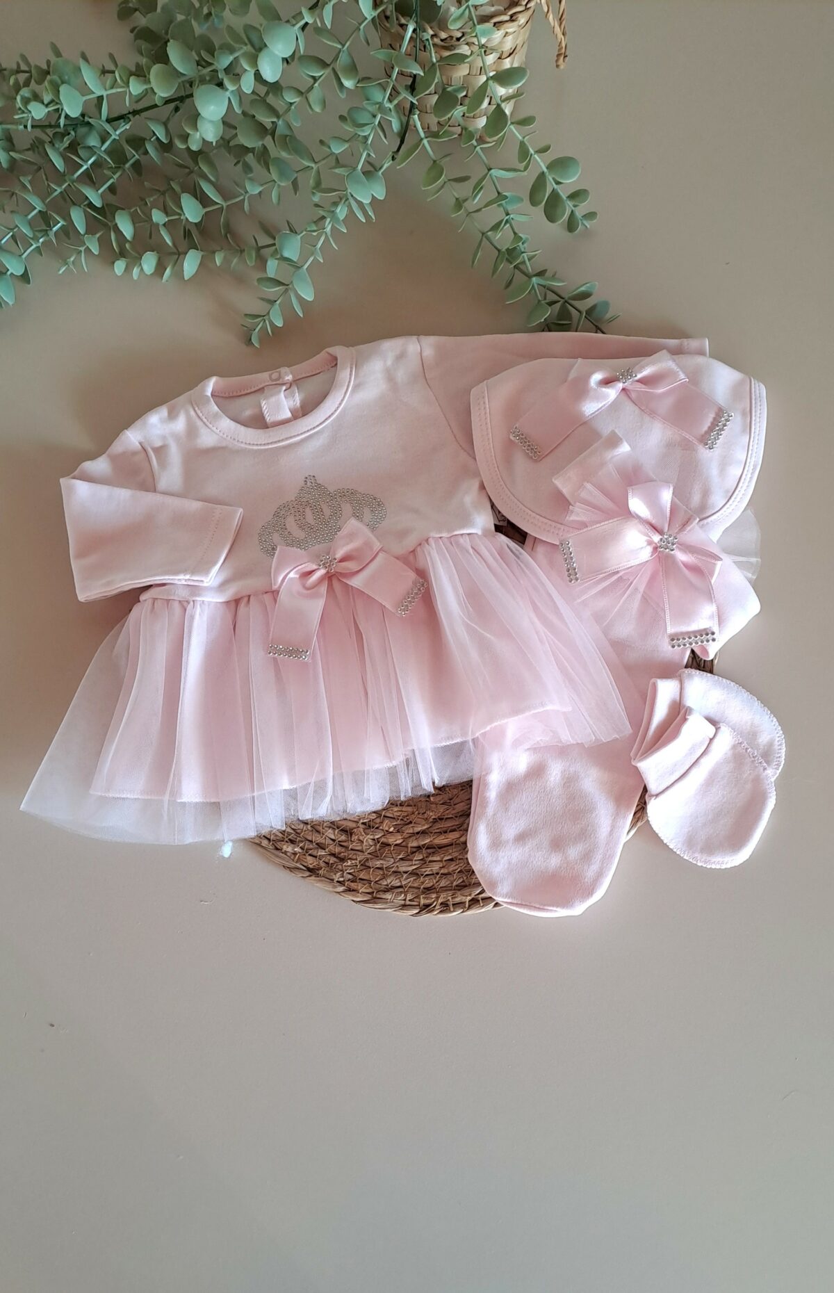 Fiyonklu Taçlı Tütü Elbiseli 5li Set - Görsel 1