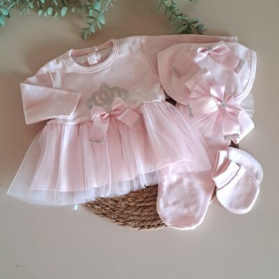 Fiyonklu Taçlı Tütü Elbiseli 5li Set