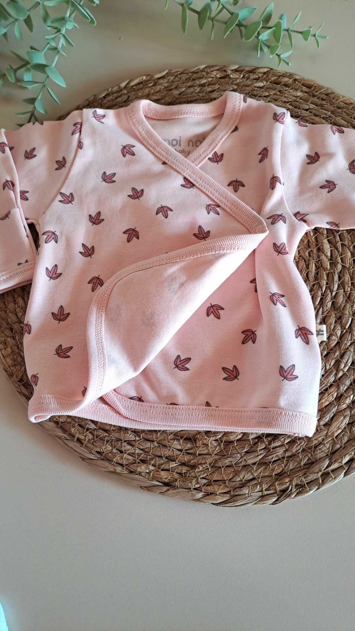 Pembe Yapraklı Kruvaze Yaka 5li Zıbın Seti - Görsel 2