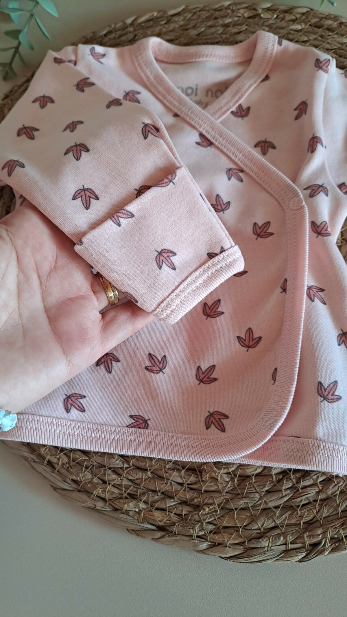 Pembe Yapraklı Kruvaze Yaka 5li Zıbın Seti - Görsel 4