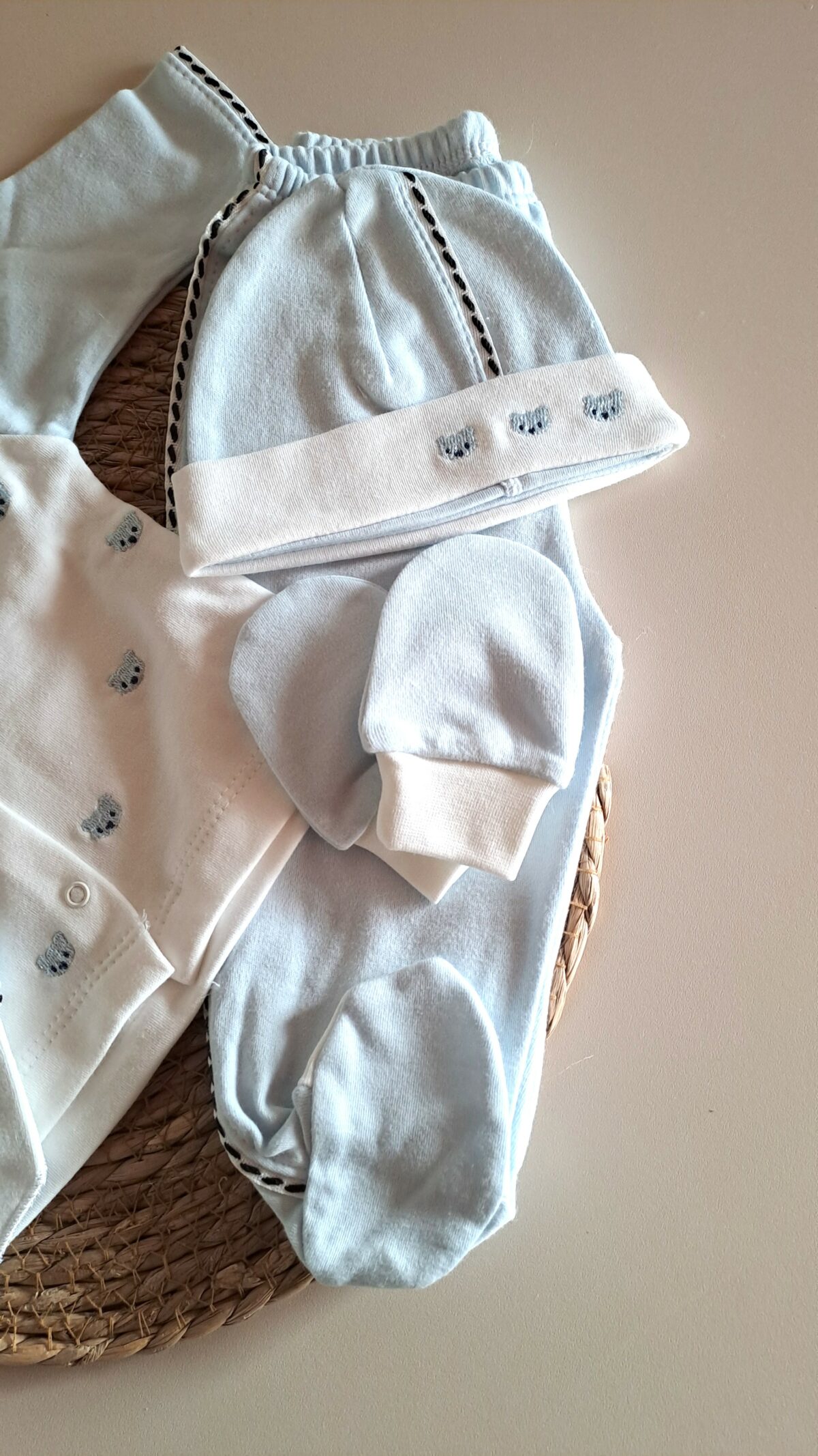 Minik Ayıcıklı Nakış Detaylı 5li Set - Görsel 7
