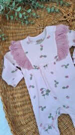 Kız Bebek Tulum Ahududu  Fistolu Fırfırlı - Görsel 7