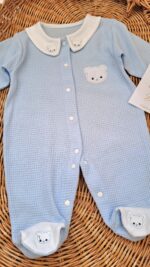 Erkek Bebek Tulum Bebe Yakalı Ayıcıklı - Görsel 3