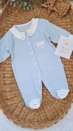 Erkek Bebek Tulum Bebe Yakalı Ayıcıklı