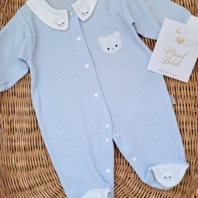 Erkek Bebek Tulum Bebe Yakalı Ayıcıklı