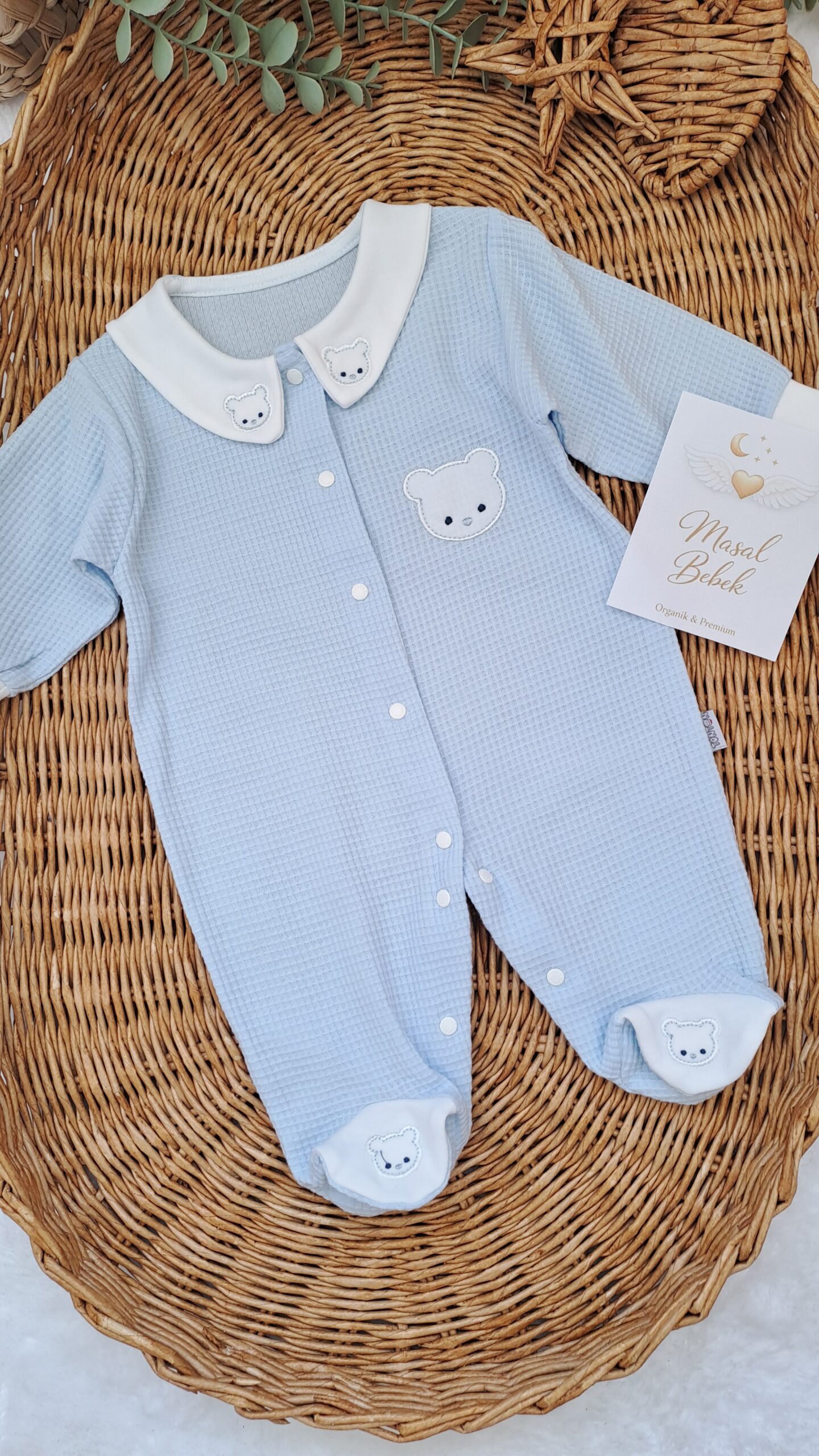20260509_154109 Erkek Bebek Tulum Bebe Yakalı Ayıcıklı - Görsel 1