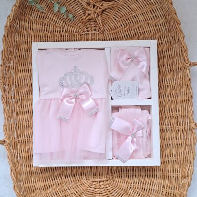 Fiyonklu Taçlı Tütü Elbiseli 5li Set