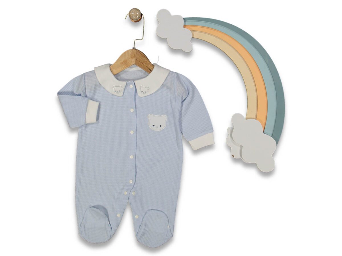 Erkek Bebek Tulum Bebe Yakalı Ayıcıklı - Görsel 2