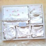 Beyaz Üzeri Renkli Nakış Çiçekli Fırfırlı Premium 10lu Hastane Çıkış Seti - Görsel 3